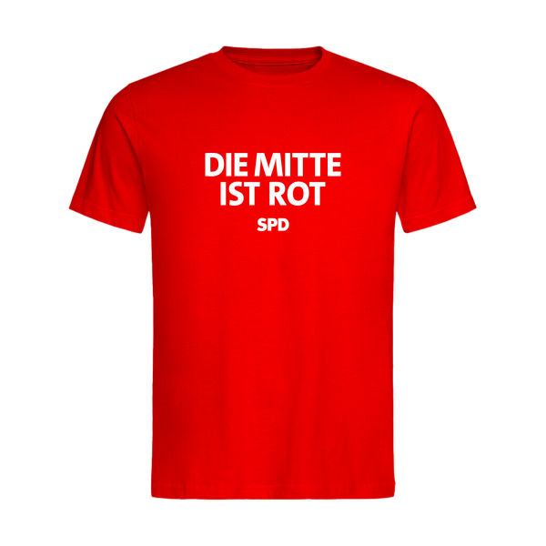 T-Shirt Die Mitte ist Rot